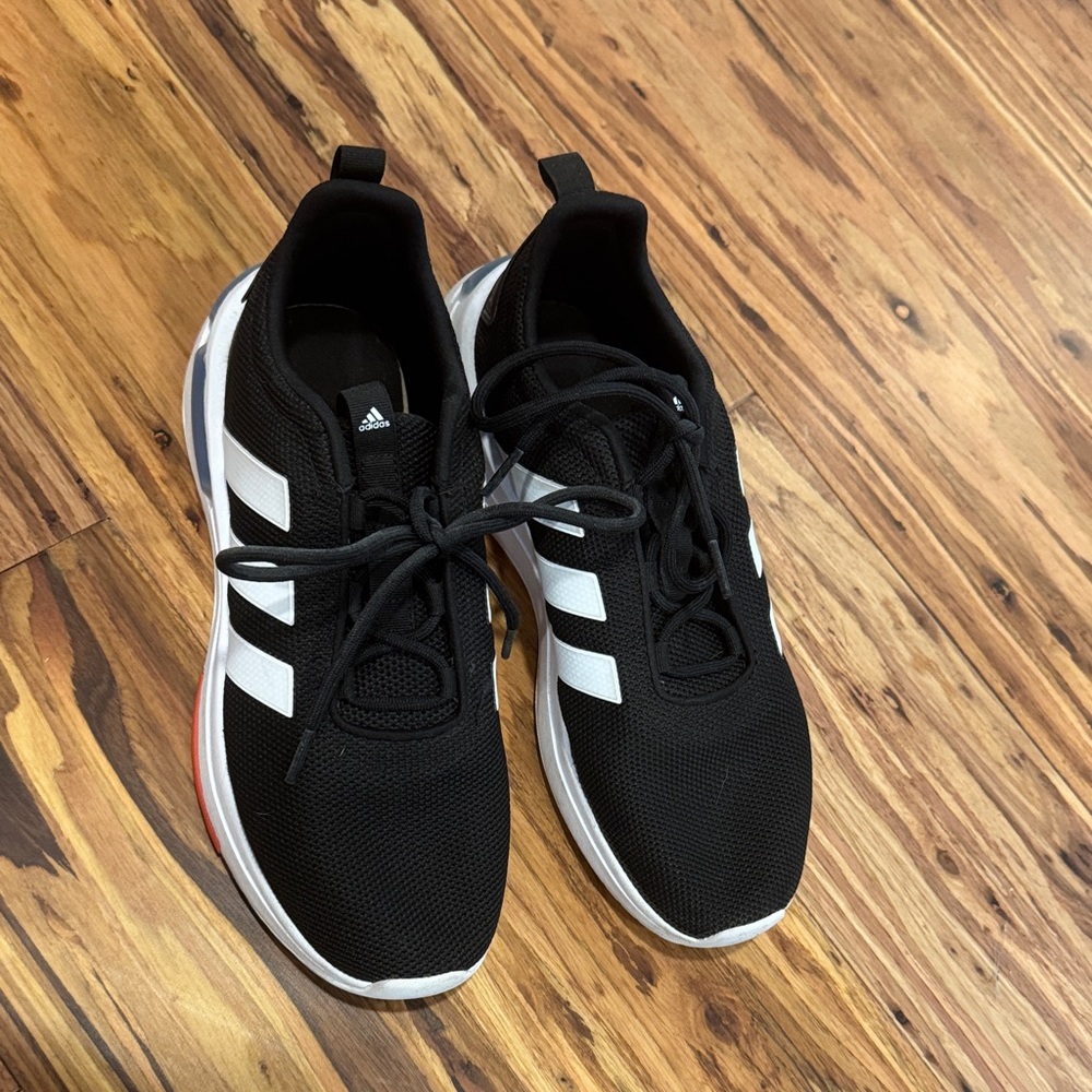 Adidas Men's Black and White Athletic Shoes